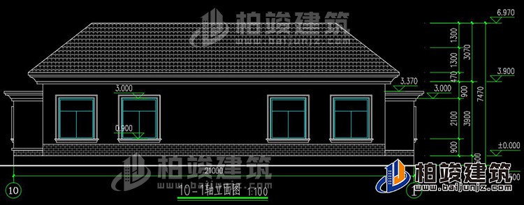 农村盖房设计大全一层房子的设计图纸，带漂亮的小院子BZ116-简欧风格