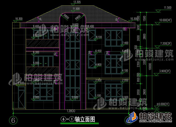 背立面图