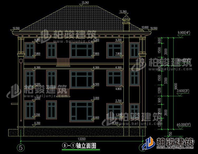 背立面图